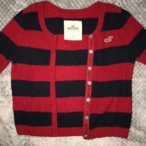 Hollister Red and Blue Cardigan